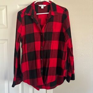 Old Navy Red and Black Plaid Shirt